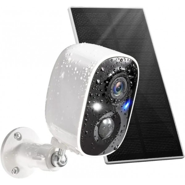 2MP Built-in Rechargeable Battery Waterproof Color Night Vision WIFI Security Camera with Solar Panel